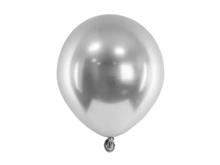 Glossy balloons 12cm - Silver - 50 pcs.