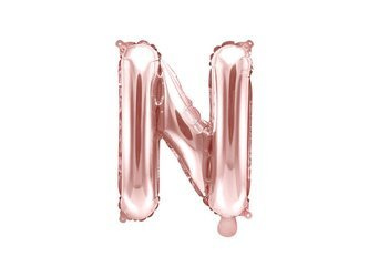 Foil balloon - Letter "N" - Pink Gold - 35 cm