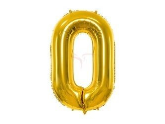 Foil balloon - Number "0" - Gold - 86 cm