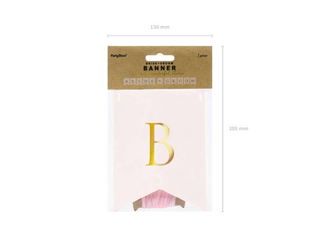 Banner - Bride ♥ Groom - Light pink - 15 x 155 cm