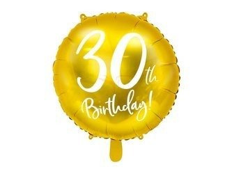 Foil balloon - Round - 30th Birthday! - Gold - 45cm