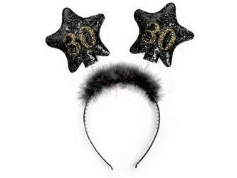 Headband with stars - 30th Birthday - Black