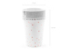 Paper cups - White - Dots pink gold - 260ml - 6 pieces