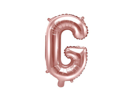 Foil balloon - Letter "G" - Pink Gold - 35 cm