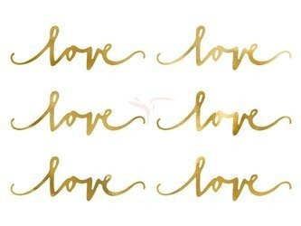 Paper Decorations - Love - Gold - 6 x 20cm - 6 pieces