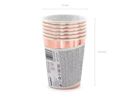 Happy Birthday cups! - rose gold - 260ml - 6 pcs