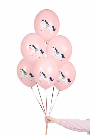  Balloons 30 cm - Horse - Pastel Pale Pink - 6 pcs