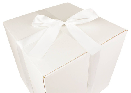 HUGE WHITE CARDBOARD BOX - with light cream ribbon - 60x60x60cm