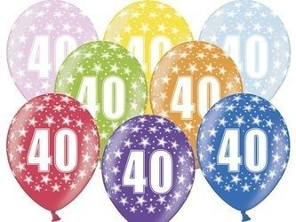 Strong 30cm Balloons - 40th Birthday - Metallic Mix - 50 pieces