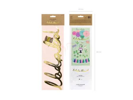 Party banner - Lalala Llama - Gold - 12.5 x 82 cm