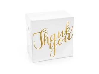 Cake boxes - Thank You - Gold - 14 x 8.5 x 14 cm - 10 pcs.