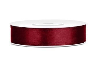 Satin ribbon - Maroon - 12mm/25m