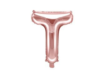 Foil balloon - Letter "T" - Pink Gold - 35 cm