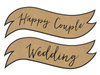 Plaques - Happy Couple - Wedding - Kraft - 55 x 19 cm