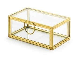 Glass box - 9 x 5.5 x 4 cm - gold