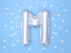 Foil balloon - Letter "M" - Silver - 35 cm