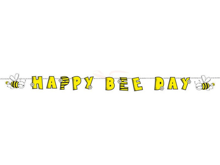 Party Banner - Bee - Happy Bee Day - 16.1 x 153 cm