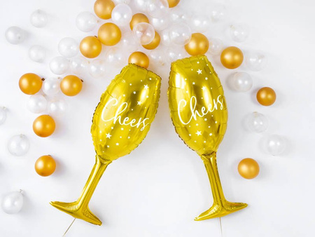 Foil balloon - Glass - Cheers - Gold - 28 x 80 cm