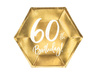 Birthday plates - 60th Birthday! - Gold - 6 pieces 