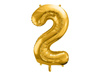 Foil balloon - Number "2" - Gold - 86 cm