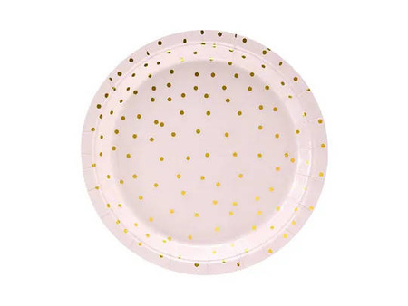 Dots plates - light pink - 18 cm - 6 pcs