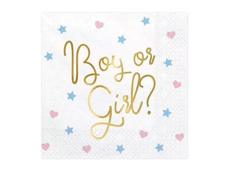 Paper napkins - Boy or Girl ? - 33x33cm - 20 pieces