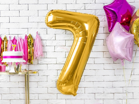 Foil balloon - Number "7" - Gold - 86 cm