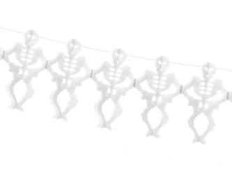 Tissue paper garland - Skeletons - White - 300cm