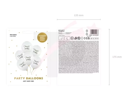 Balloons 30 cm - Holy Baptism - Pastel Pure White - 6 pcs.