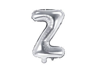 Foil balloon - Letter "Z" - Silver - 35 cm