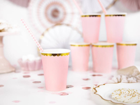 Paper cups - Light pink - 220ml - 6 pcs.