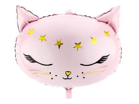 Foil balloon - Cat's head - Pink - 48 x 36 cm