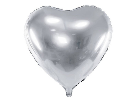 Foil balloon - Heart - Silver - 45 cm