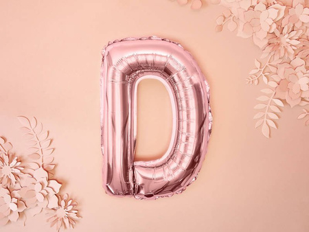 Foil balloon - Letter "D" - Pink Gold - 35 cm