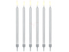 Birthday candles - Smooth - Silver - 12,5 cm - 12 pcs.