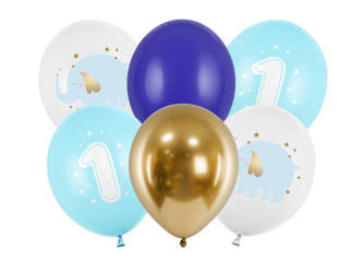 Balloons 30 cm - Birthday - Pastel Light Blue - 6 pcs