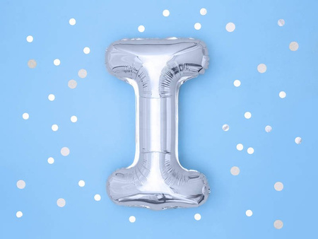 Foil balloon - Letter "I" - Silver - 35 cm