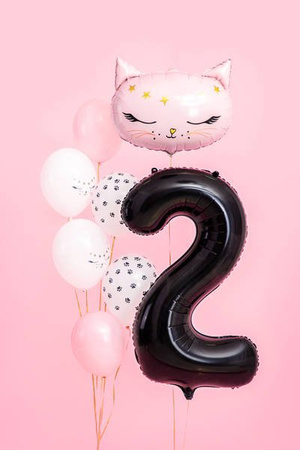 Foil balloon - Number "2" - Black - 86 cm