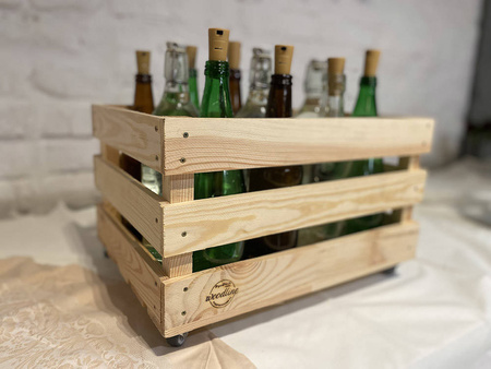 Wooden crate - With wheels - 40x30x21 cm - Woodline