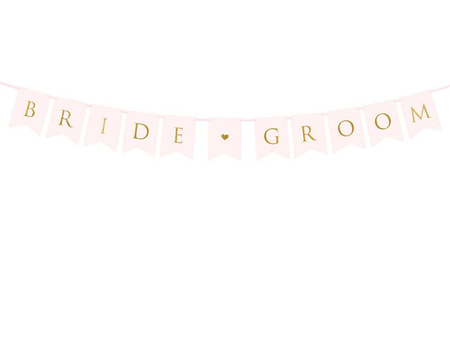 Banner - Bride ♥ Groom - Light pink - 15 x 155 cm