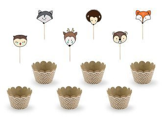 Muffin set - Woodland - Forest animals - 6 pieces