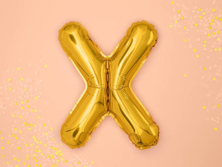 Foil balloon - Letter "X" - Gold - 35 cm