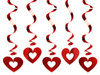 Decorative Swirls - Hearts - Red - 60cm - 5 pieces