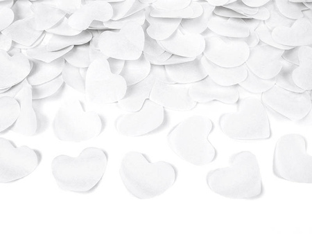 Confetti Tube - White Hearts - 60 cm