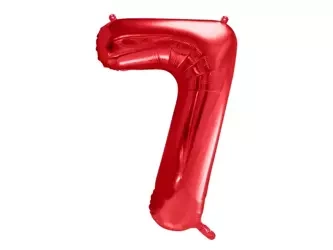 Foil balloon Numeral "7" Seven - 86 cm - red