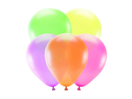 Neon balloons 25 cm - mix colors - 5 pcs.