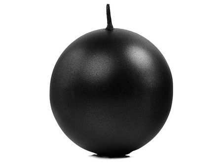  Ball Candle - Metalized - Black - 8cm - 1 pc.