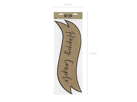 Plaques - Happy Couple - Wedding - Kraft - 55 x 19 cm