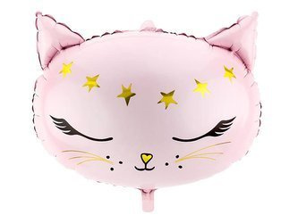 Foil balloon - Cat's head - Pink - 48 x 36 cm