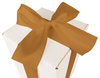 WHITE CARDBOARD BOX - with light gold ribbon - 25x15x15cm